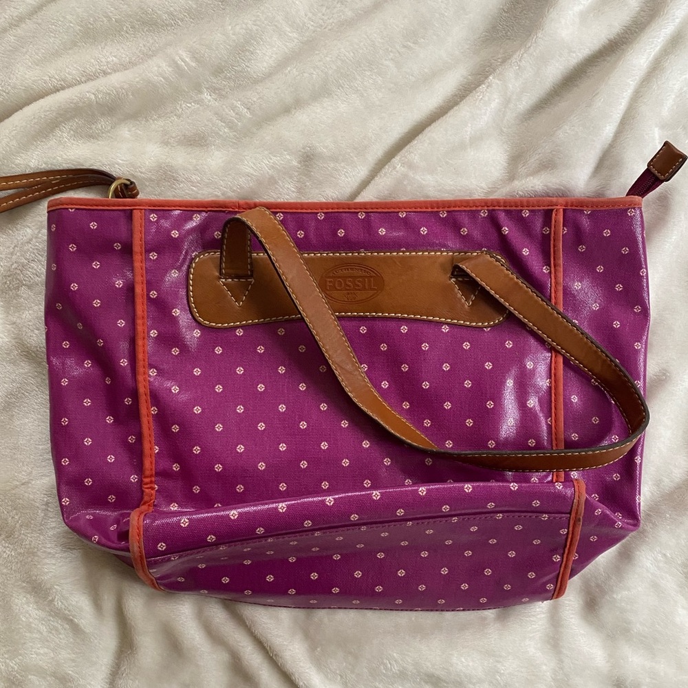 Fossil Coated Canvas Tote